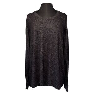 Cuddle‎ Boxy Crew Pullover Soft Tunic Women's 3X Heather Gray Relaxed Layer